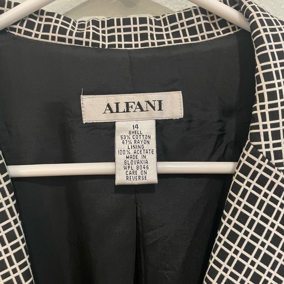 Alfani Black and White Blazer Classic Tailored Fit - Picture 4 of 5